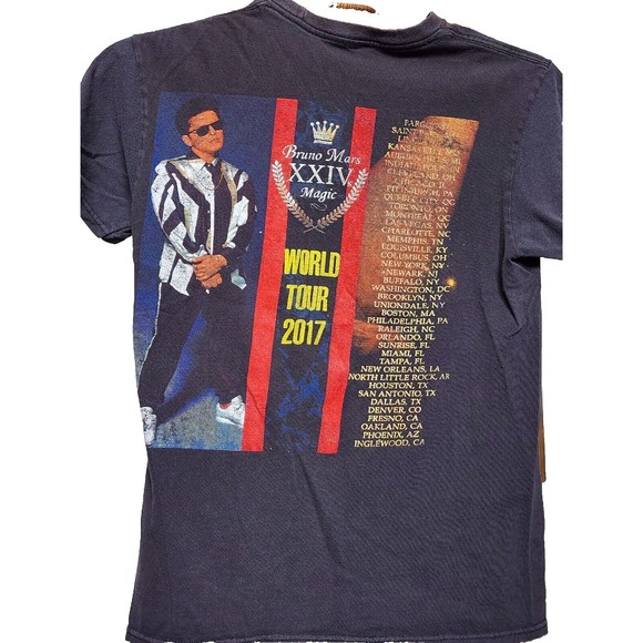 Bruno Mars 2017 24K World Tour T-Shirt Size Small Black - Picture 3 of 4